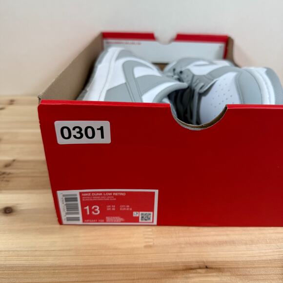 Nike Dunk Low Retro sneakers Mens 13 Light Smoke Grey White HF5441-105 NEW - Picture 10 of 11